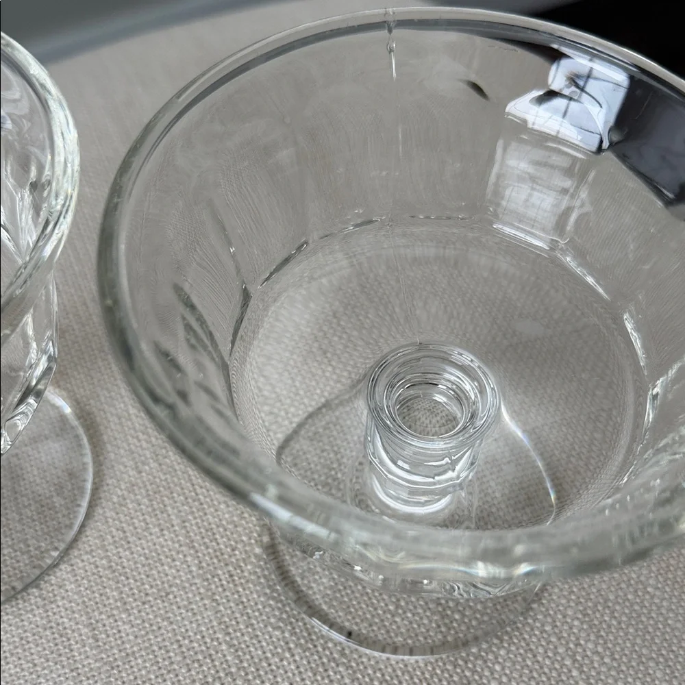 Set of 2 Clear Glass Dessert Coupes